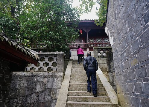 man on the stairs