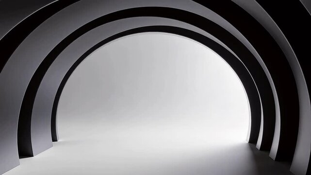 Abstract tunnel with arched structures