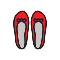 Woman Shoe in Red Color Vector Illustration