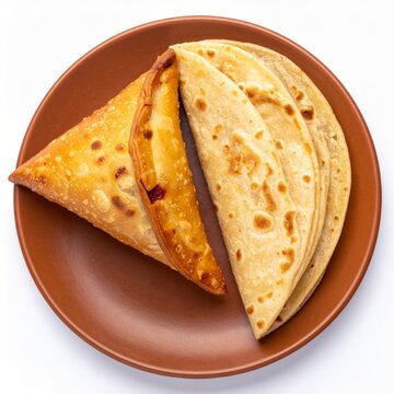 crispy samosas and soft flaky parotta