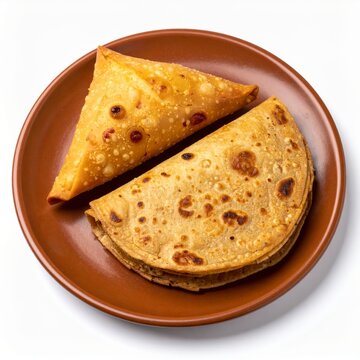 crispy samosas and soft flaky parotta