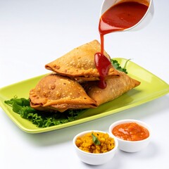 Golden brown crispy samos