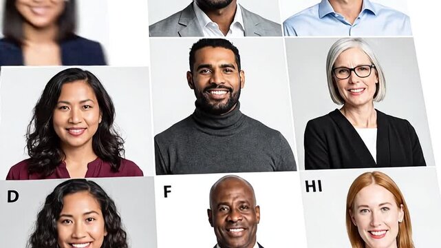collage of business people, business people on video call 