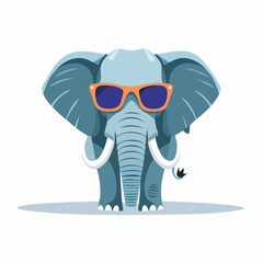 Red Flat Vector Flower Illustration on White Background