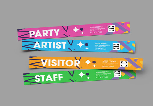 Event Wristband Ticket Pass Design Layout