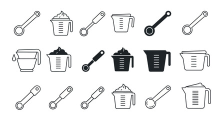 Kitchen Utensils and Containers Illustration Set.