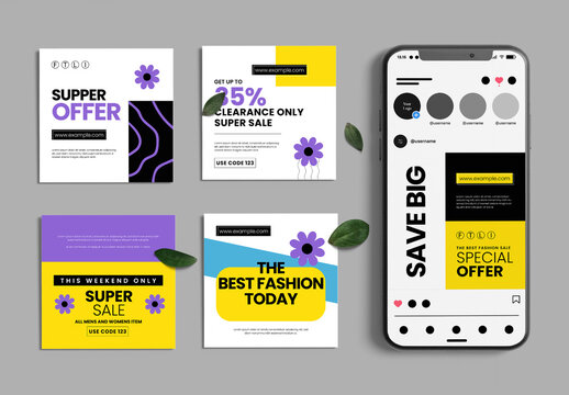 Limited Time Super Offer Social Media Template Set