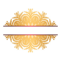 Mandala frame indian pattern islamic ornament gold color