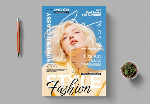 Summer Style Fashion Magazine Cover Design