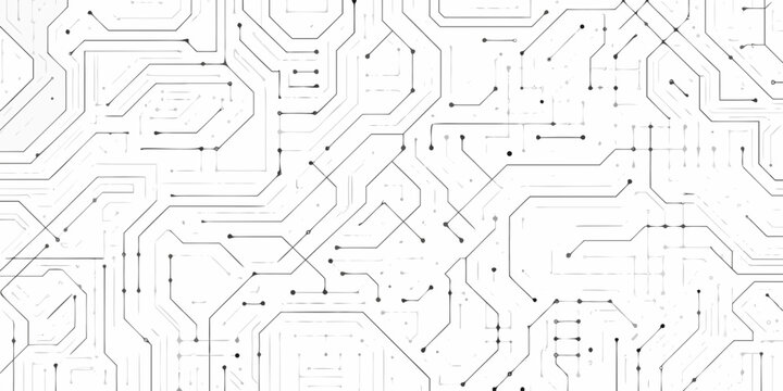 Intricate network of black lines resembling a circuit board pattern
