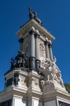 Madrid, Spain: Monument to Alfonso XII, Retiro Park