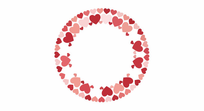 Circle of Red and Pink Hearts.