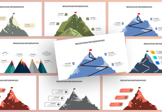Business Mountain Roadmap Infographic for Strategic Planning Presentation