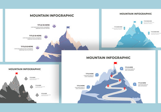 Mountain Infographic Presentation Design for Business Strategy and Success Roadmap