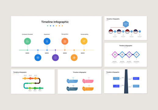 Modern Timeline Infographic Presentation Template for Business Process
