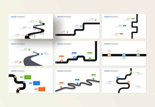 Modern Business Roadmap Timeline Infographic for Strategy Planning