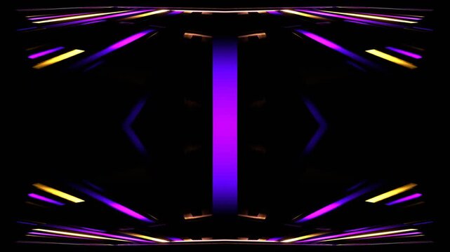 Purple and Yellow Neon Magic Alley Kaleidoscope Background VJ Loop in 4K