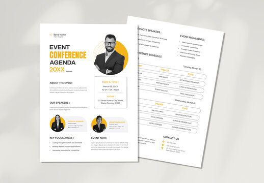 Corporate Event Conference Agenda Flyer Template Design