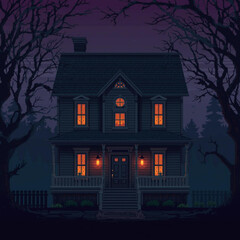 Haunted House at Night
