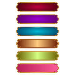 Set Of Luxury colourful Arabic Islamic Banner Title Frame Text Box Border Transparent Background