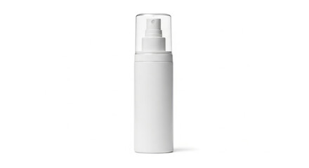White Spray Bottle Cosmetic Container on White Background