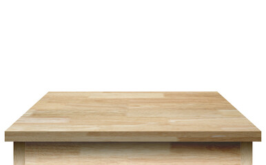 empty wood top table. display and decoration
