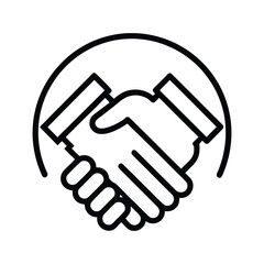 Two Hands Shaking Line Icon