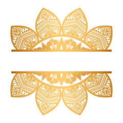 Vintage Mandala Curved Decoration Islamic Twibbon Border