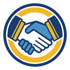 Minimal Clean Handshake Logo Vector