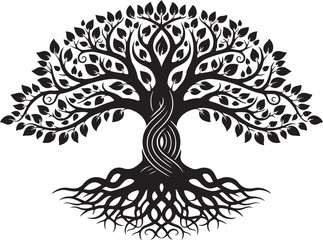 Obraz premium Tree of Life Silhouette Vector Bundle