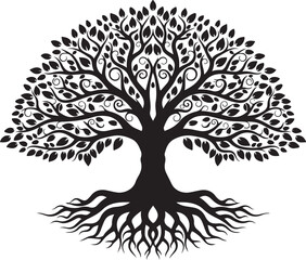 Obraz premium Tree of Life Silhouette Vector Bundle