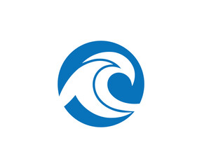 Fototapeta premium Modern Blue Wave Emblem