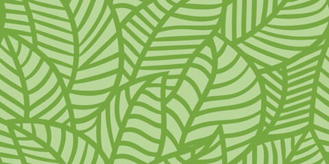 Abstract green leaf pattern background with repeating organic shapes and textures