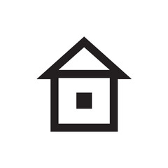Clean, minimalist house icon in black outline. Perfect vector symbol for homepages, web design, apps, or real estate concepts.