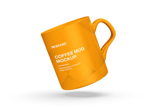 Floating Ceramic Coffee Mug Mockup