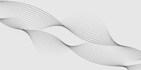 Soundwave black particle grey abstract background. Vector illustration