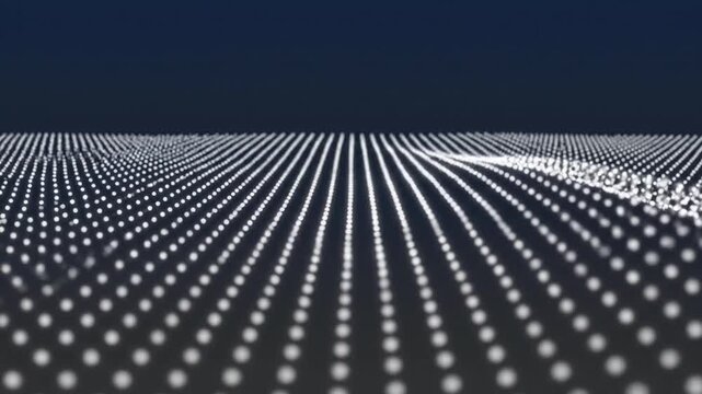 Grid Pattern, White Dots, Dark Blue Background