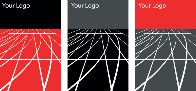 Sports Event Poster Layout with Abstract Running Track Stadium Lanes Vector Template