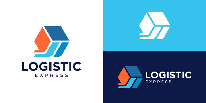 Creative simple logistics logo template. Modern delivery service logo design vector illustration.