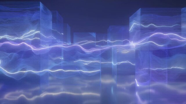 Sci-fi inspired kinetic neon chamber with animated light patterns and glowing surfaces, creating a feeling of depth, rhythm, and technological intensity. cinematic color correction, natural uneven