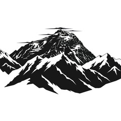 Majestic Mountain Peak Silhouette Graphic Design