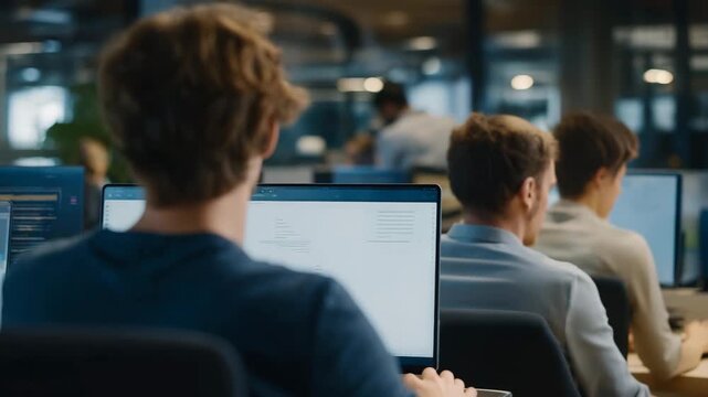 An open and adaptable office layout demonstrates how a flexible workspace for employees enhances communication, innovation, and daily productivity. cinematic color correction, natural uneven