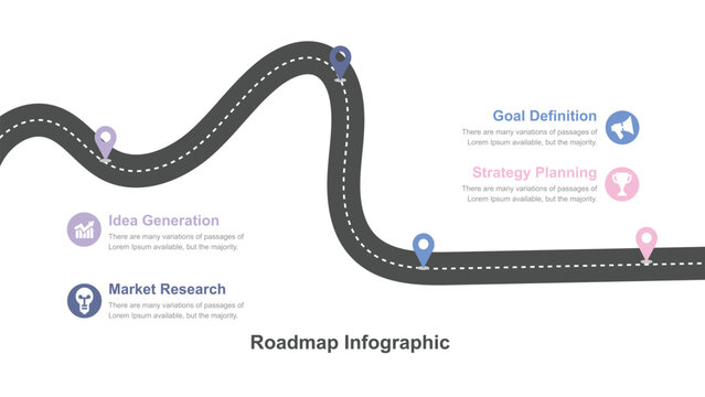 Business roadmap infographic presentation timeline process journey planning visualization