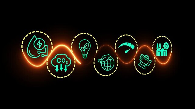 LCA, Life cycle assessment concept on the transparent background. Carbon footprint evaluation and environmental impact assessment related to product value chains. Motion graphics of life cycle idea. 