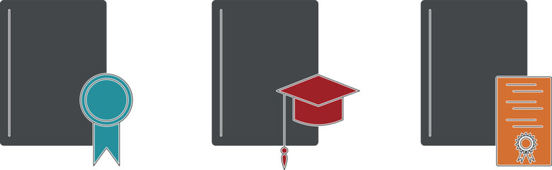 Diplomas and certificates of education, medals and awards, certificates with a student cap