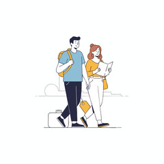 Young Travelers Exploring New Destination Together