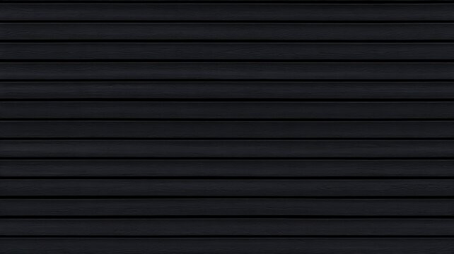SEAMLESS wall panel pattern, slim horizontal slats in black wood with natural fluted texture, modern interior background for home & office, decorative accent wall or acoustic panel design.