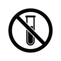 No Chemical Test Tube Prohibition Symbol Icon
