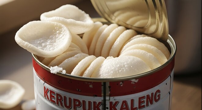 Canned Indonesian Crackers Kerupuk Kaleng.