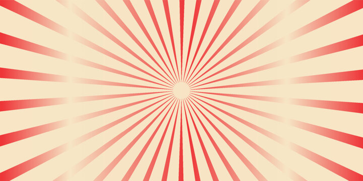 Circus background and spiral retro rays vector pattern. Vintage poster of red white sun or star burst radial lines with grunge texture, circus, carnival, summer fair or chapiteau backdrop,eps.10
